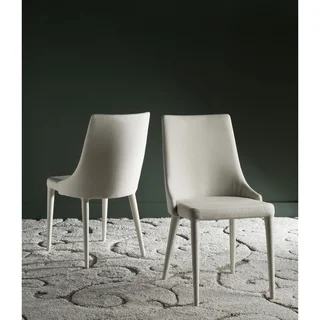 Safavieh Mid-Century Dining Summerset Modern Linen Beige Side Chairs (Set of 2)