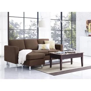 Dorel Living Small Spaces Brown Microfiber Configurable Sectional Sofa