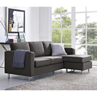 Avenue Greene Small Spaces Grey Microfiber Configurable Sectional Sofa
