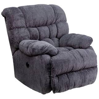Contemporary Microfiber Power Recliner with Push Button
