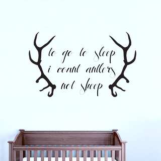 To Go To Sleep I Count Antlers - Wall Decal - 30x16