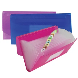 C-Line Products 13-Pocket Junior Size Expanding File (Color May Vary) (Set of 6 Files)