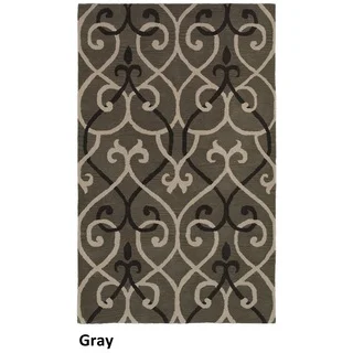 Handmade Trellis Wool Grey Rug (8' x 10')