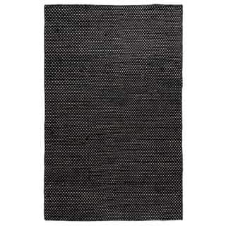 Hand-Knotted Solid Jute Black Rug (5' x 8')
