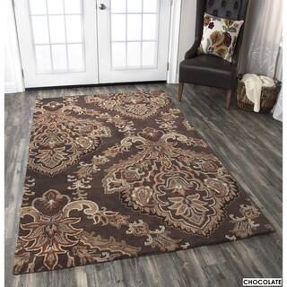 Rizzy Home Volare Collection Hand-tufted Trellis Wool Brown Rug (3' x 5')