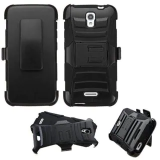 Insten Black Hard PC/ Silicone Dual Layer Hybrid Phone Case Cover with Holster For Alcatel One Touch Pop Astro