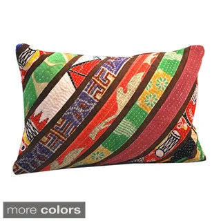 Handmade Vintage Stripe Lumbar Pillows (India)