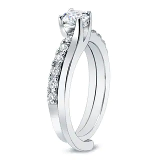 Auriya 14k Gold 1ct TDW Round Diamond Bridal Ring Set (H-I, I1-I2)