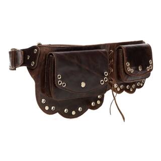 Vicenzo Leather Nieve Chic Dark Brown Genuine Leather Fanny Pack/ Waist Pack