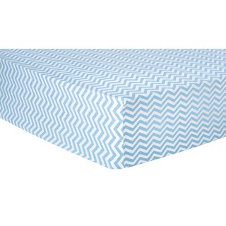 Trend Lab Blue Chevron Deluxe Flannel Fitted Crib Sheet