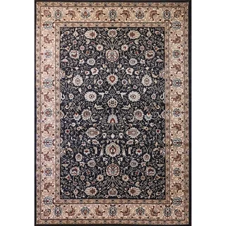 Cappella Traditional Floral Anthracite Area Rug (7'10 x 10'10)