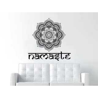 Namaste Mandala Black Vinyl Sticker Wall Art