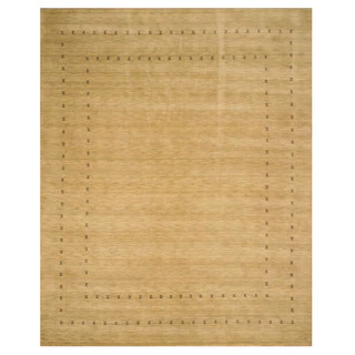 EORC Handmade Wool Beige Lori Baft Rug (10' x 14')