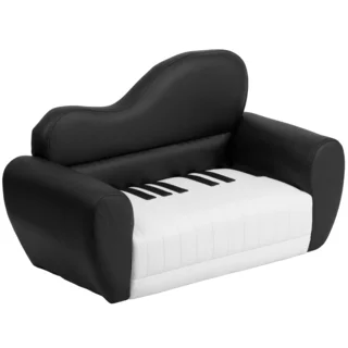 Black White Kids Plastic Piano Chair