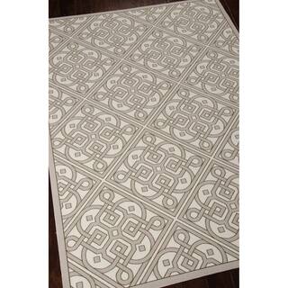 Waverly Sun N' Shade Lace It Up Stone Indoor/ Outdoor Area Rug by Nourison (5'3 x 7'5)