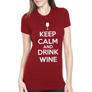 Women's Keep Calm and Drink Wine Cotton T-shirt