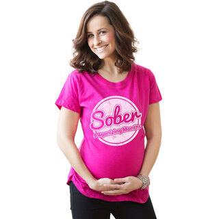 Women's Maternity 9 Months Sober Cotton T-shirt