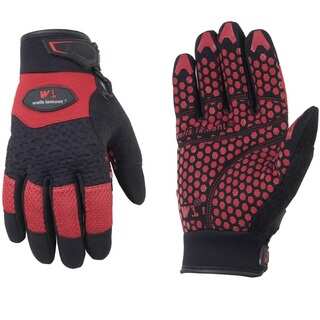 Wells Lamont Gripper Work Gloves for Men Red Black