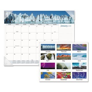 AT-A-GLANCE Recycled 2016 Mother Nature Monthly Desk Pad