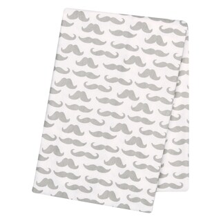 Trend Lab Mustaches Deluxe Flannel Swaddle Blanket