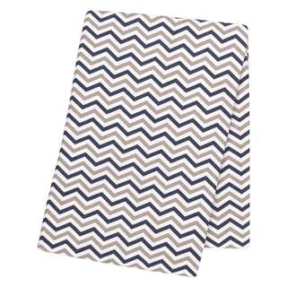 Trend Lab Navy and Grey Chevron Deluxe Flannel Swaddle Blanket