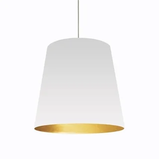 Dainolite 1-light Oversized Drum Pendant with White on Gold Shade in Large