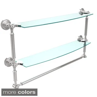Allied Brass Dottingham Collection 24-inch 2-tiered Glass Shelf with Integrated Towel Bar