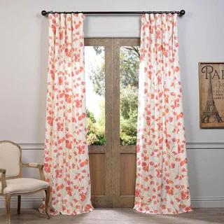 Exclusive Fabrics Dogwood Printed Cotton Curtain Panel