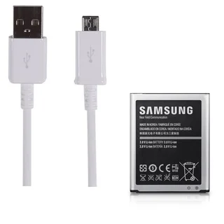 2600mAh Replacement Battery and 5-foot OEM White USB Cable for Samsung Galaxy S4