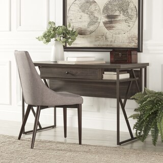 Lincoln Metal Distressed Storage Brown Writing Desk by iNSPIRE Q Classic