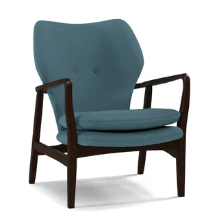 Portfolio Charlie Caribbean Blue Linen Arm Chair
