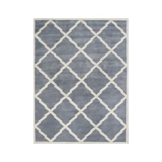 Alliyah Handmade Bluish Grey New Zealand Wool Rug (10' x 12')