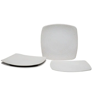White Rice 8-inch Square Salad Plate (Set of 4)