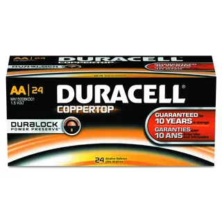 Duracell CopperTop AA Alkaline Batteries with Duralock Power Preserve Technology (Pack of 24)