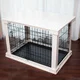 Merry Products White Wooden Pet Kennel with Crate Cover - Thumbnail 3