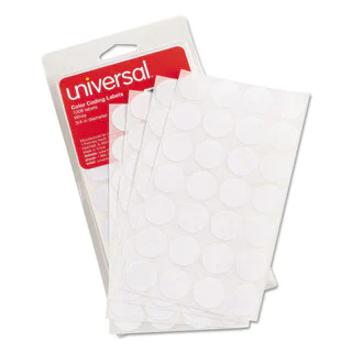 Universal White Permanent Self-Adhesive Color-Coding Labels (10 Packs of 1008)