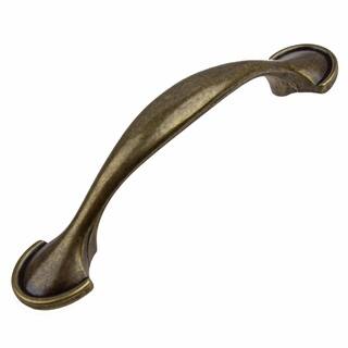 GlideRite 3-inch Antique Brass Footed Arch Cabinet Pull (Pack of 10 or 25)
