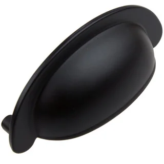 GlideRite 2.5-inch CC Matte Black Small Cabinet Bin Cup Pull (Pack of 10 or 25)