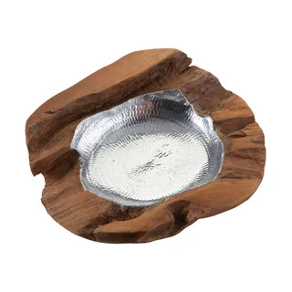 Dimond Home Medium Round Aluminum Teak Bowl