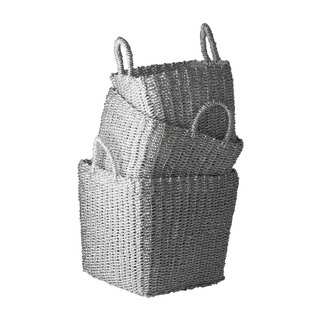 Dimond Home Nested Recycled Twisted Silver Foil Baskets (Set of 3)