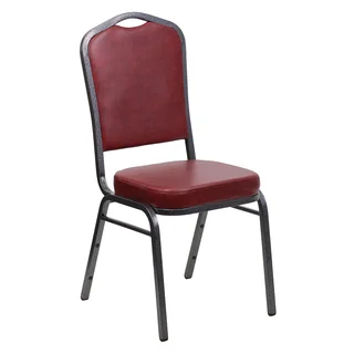 Alpinia Burgundy Upholstered Stack Dining Chairs