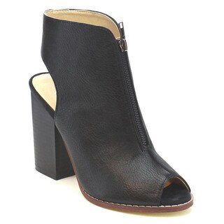 MI.IM NELLY-01 Women's Stylish Front-zip Cut-out Ankle Booties