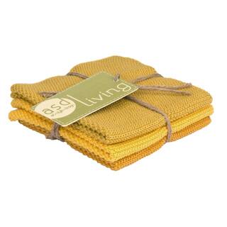 100-percent Cotton Golden Knitted Dish Cloth (Set of 3)