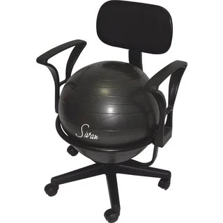 Sivan Health and Fitness Adjustable Back Balance Ball Fit Chair with Arm Rests