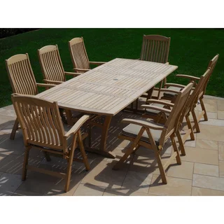 Roble Wood 9-piece Dining Set with Cushions