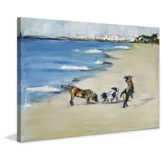 Marmont Hill - "Dogs' Play" by Tori Campisi Painting Print on Canvas