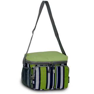 Everest Lime and Navy Striped Shoulder Lunch Tote