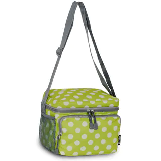 Everest Lime and White Polka Dot Shoulder Lunch Tote