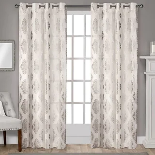 ATI Home Augustus Off-white Grommet Top 84-inch Curtain Panel Pair