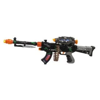 Velocity Toys Rapid Fire Lights and Sounds Machine Gun Toy with Revolving Bullet Belt and Bayonet